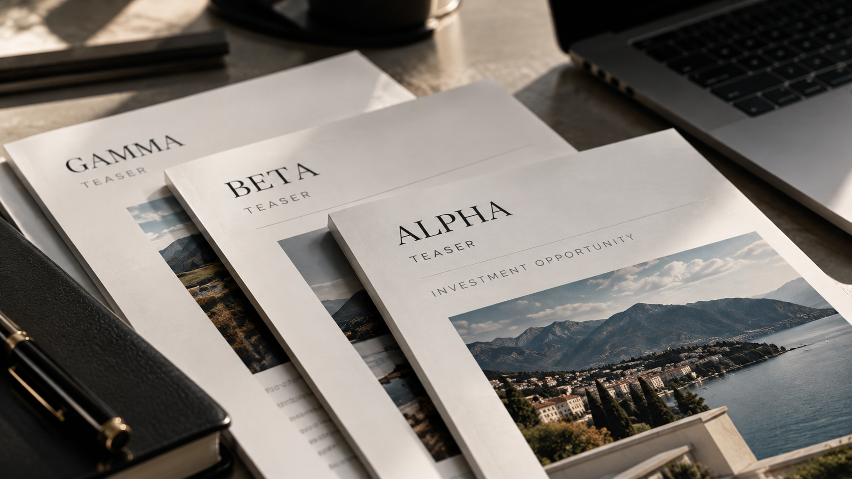 Teasers Alpha, Beta y Gamma sobre la mesa